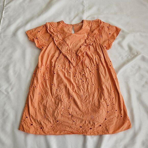 Ellison Dresses & Skirts - Ellison Orange Eyelet Babydoll Dress with pockets Medium womens
